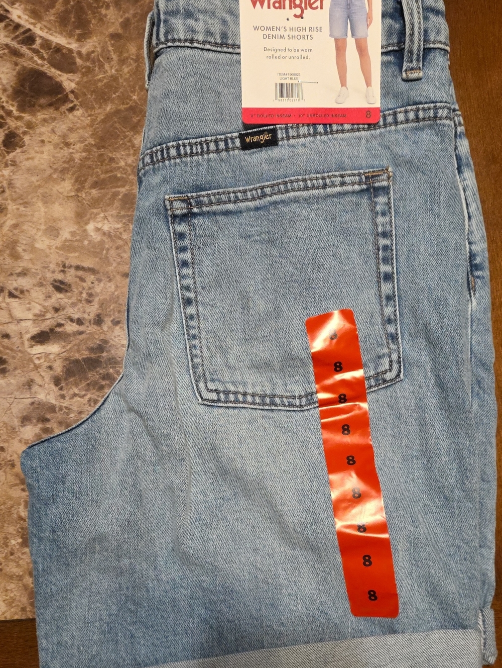 Wrangler Light Blue High Rise Denim Shorts For Women Size 8